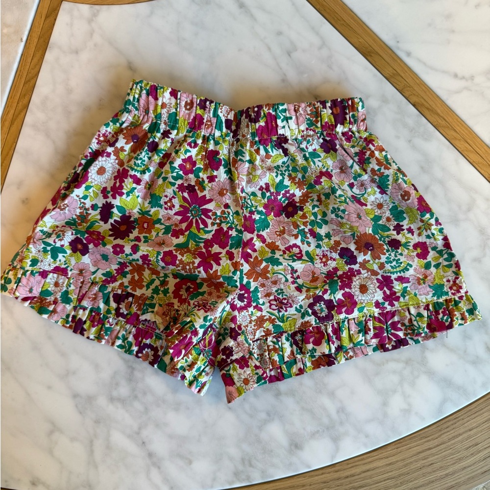 Floral Ruffle Hem Shorts (Size 3)